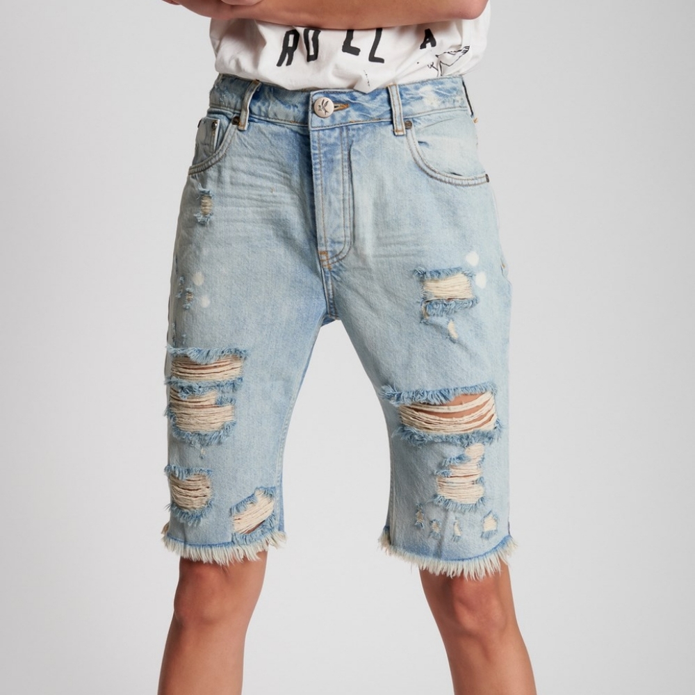 One Teaspoon Kansas Cut Off Trucker Shorts